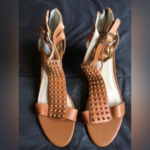 Vince Camuto double strap studded heels
